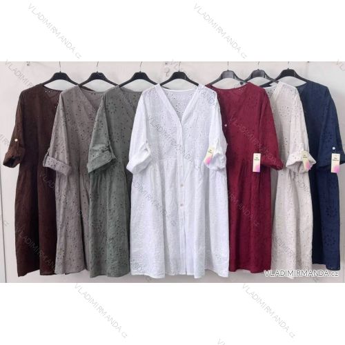 Langärmlige Baumwolltunika für Damen (S/M/L EINHEITSGRÖSSE) ITALIAN FASHION IMWCP25041