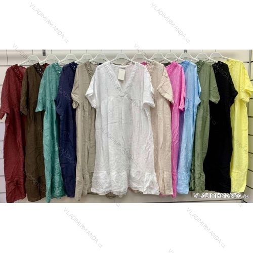 Langärmlige Baumwolltunika für Damen (S/M/L EINHEITSGRÖSSE) ITALIAN FASHION IMWCP25041