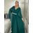 Langes elegantes Kurzarmkleid für Damen (S/M/L EINHEITSGRÖSSE) ITALIAN FASHION IMPSH2550410 M / L Wein