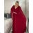 Langes elegantes Kurzarmkleid für Damen (S/M/L EINHEITSGRÖSSE) ITALIAN FASHION IMPSH2550410 M / L Wein