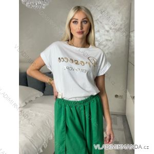 Damen-Kurzarm-Oversize-T-Shirt (L/XL EINHEITSGRÖSSE) ITALIAN FASHION IMD23807