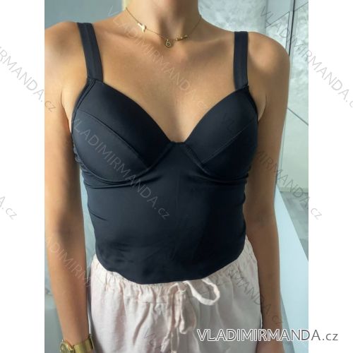 Langarm-Top/Croptop für Damen (S/M ONE SIZE) ITALIAN FASHION IMPLP2386080075 schwarz S / M