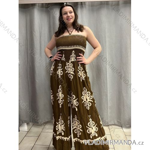 Langer Overall mit Anhänger 3/4 Langarm Damen Übergröße (50-58) ITALIAN FASHION IMWEC24016