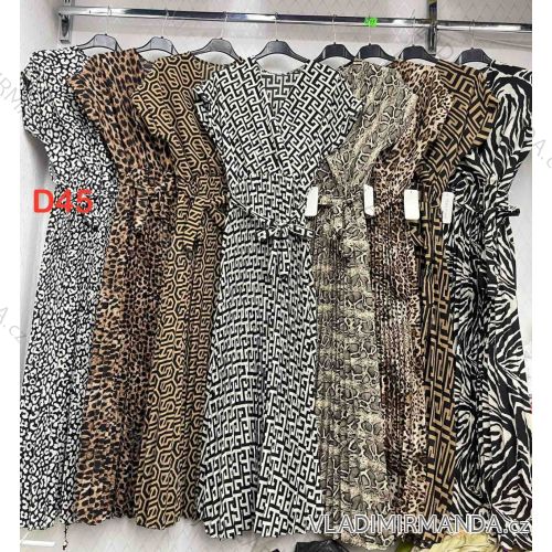 Langes Kurzarmkleid für Damen (S/M/L Einheitsgröße) ITALIAN FASHION IMWDT25966