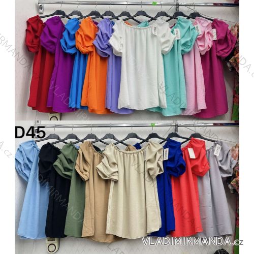 Langes Chiffon-Kurzarmkleid für Damen (S/M ONE SIZE) ITALIAN FASHION IMWGS231048