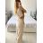 Overal krátký šatový dlouhý rukáv dámský (S/M ONE SIZE) ITALSKÁ MÓDA IMWE23724 -   beige -   S / M