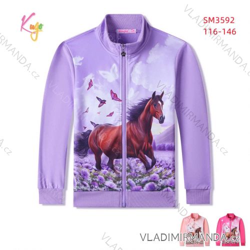 Leichtes Langarm-Sweatshirt mit Reißverschluss für Kinder und Jugendliche, Mädchen (116-146) KUGO SM3531