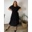 Elegantes Chiffonkleid Kurzarm Damen Übergröße (46/48/50 Einheitsgröße) ITALIAN FASHION IM425035 46/48 schwarz
