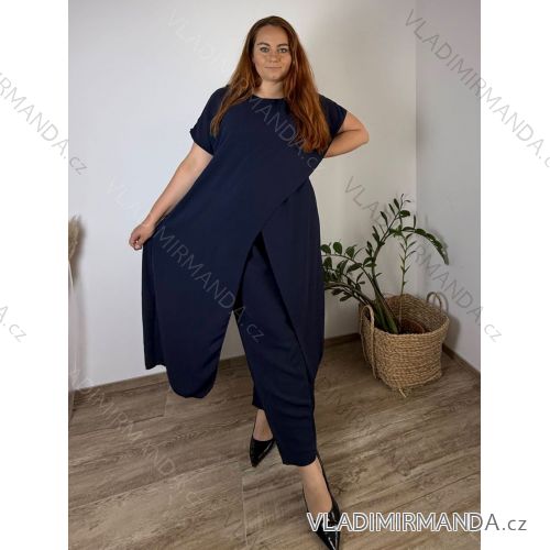 Elegante Hose mit Gürtel für Damen (S/M/L ONE SIZE) ITALIAN FASHION IM425057 50/52/54 dunkelblau