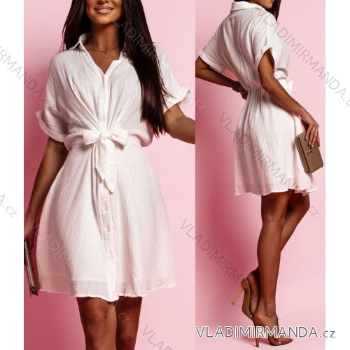 Langes lässiges Kurzarm-Damenkleid, übergroß (42/44/46 Einheitsgröße) ITALIENISCHE MODE IMD2525370