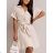 Langes lässiges Kurzarm-Damenkleid, übergroß (42/44/46 Einheitsgröße) ITALIENISCHE MODE IMD2525370