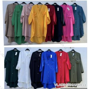 Langes lässiges Kurzarm-Damenkleid, übergroß (42/44/46 Einheitsgröße) ITALIENISCHE MODE IMD2525370
