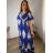Kurzärmliges Sommer-Freizeitkleid für Damen (S/M/L EINHEITSGRÖSSE) ITALIAN FASHION IMWGB25022 XL/2XL blau