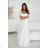 Damen Plus Size (42-46) langes elegantes ärmelloses Partykleid POLISH FASHION PMLBC23265-10 38 weiß