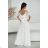 Damen Plus Size (42-46) langes elegantes ärmelloses Partykleid POLISH FASHION PMLBC23265-10 38 weiß