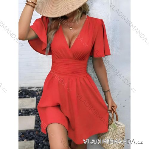 Langes lässiges Kurzarm-Damenkleid, übergroß (42/44/46 Einheitsgröße) ITALIENISCHE MODE IMD2525370