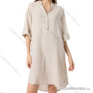 Langes lässiges Kurzarm-Damenkleid, übergroß (42/44/46 Einheitsgröße) ITALIENISCHE MODE IMD2525370