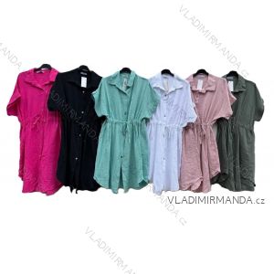 Langes lässiges Kurzarm-Damenkleid, übergroß (42/44/46 Einheitsgröße) ITALIENISCHE MODE IMD2525370
