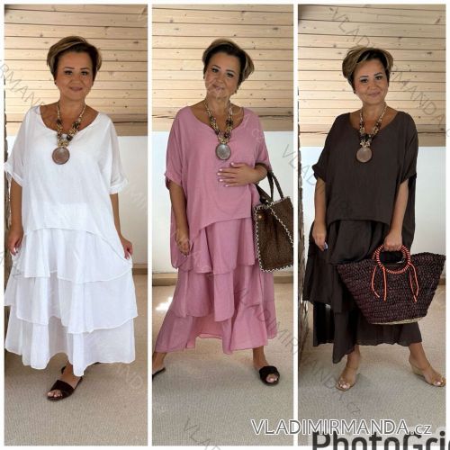 Langer Overall mit Anhänger 3/4 Langarm Damen Übergröße (50-58) ITALIAN FASHION IMWEC24016