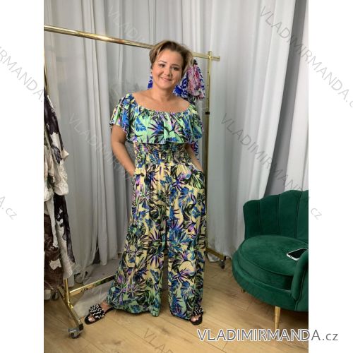 Langer Overall mit Anhänger 3/4 Langarm Damen Übergröße (50-58) ITALIAN FASHION IMWEC24016