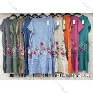 Kurzärmliges Sommer-Freizeitkleid für Damen (S/M/L EINHEITSGRÖSSE) ITALIAN FASHION IMWGB25022