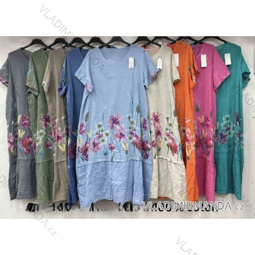 Kurzärmliges Sommer-Freizeitkleid für Damen (S/M/L EINHEITSGRÖSSE) ITALIAN FASHION IMWGB25022