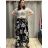 Langer Satinrock für Damen (S / M ONE SIZE) ITALIAN FASHION IMD22467 S/M schwarz