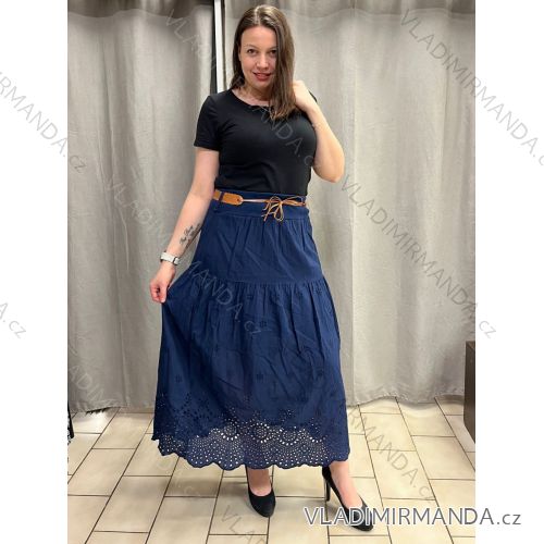 Übergroßer gestrickter Langarmpullover für Damen (S/M EINHEITSGRÖSSE) ITALIAN FASHION IMSN2416125 S / M / L dunkelblau