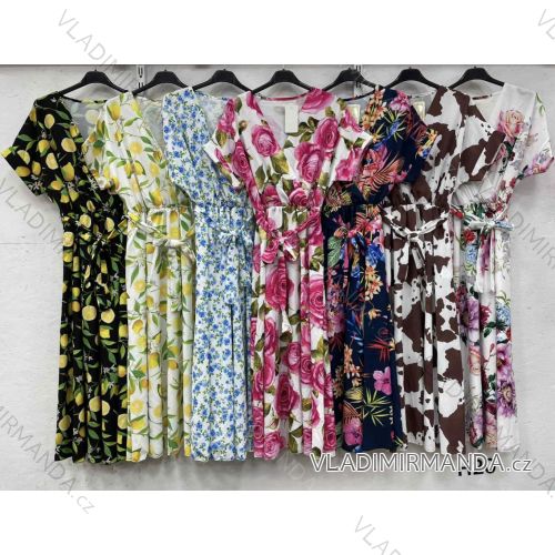 Kurzärmliges Sommer-Freizeitkleid für Damen (S/M/L EINHEITSGRÖSSE) ITALIAN FASHION IMWGB25022