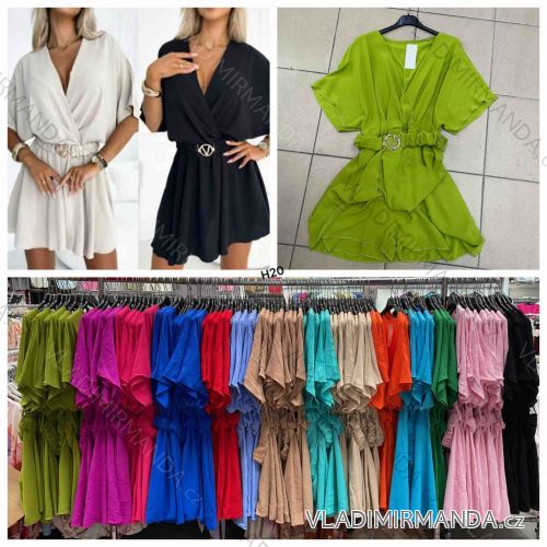 Kurzärmliges Sommer-Freizeitkleid für Damen (S/M/L EINHEITSGRÖSSE) ITALIAN FASHION IMWGB25022