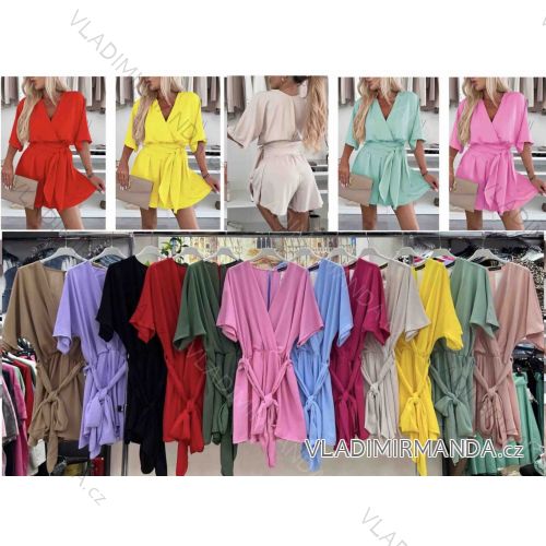 Kurzärmliges Sommer-Freizeitkleid für Damen (S/M/L EINHEITSGRÖSSE) ITALIAN FASHION IMWGB25022