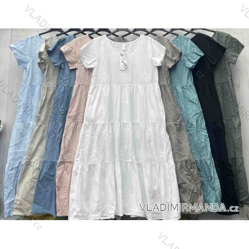 Kurzärmliges Sommer-Freizeitkleid für Damen (S/M/L EINHEITSGRÖSSE) ITALIAN FASHION IMWGB25022