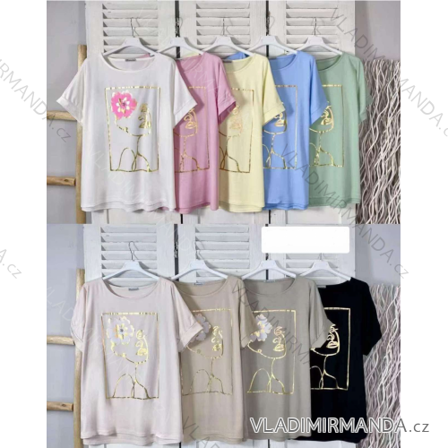 Kurzarm-T-Shirt für Damen (S/M/L Einheitsgröße) ITALIAN FASHION IMWKK251025