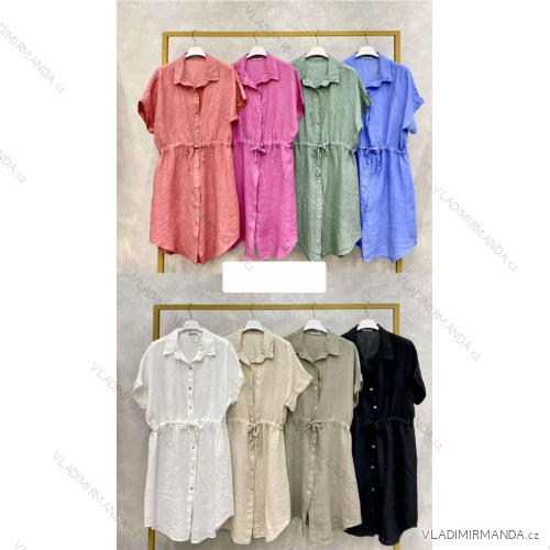 Kurzärmliges Sommer-Freizeitkleid für Damen (S/M/L EINHEITSGRÖSSE) ITALIAN FASHION IMWGB25022