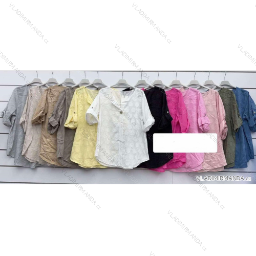 Kurzärmliges Sommer-Freizeitkleid für Damen (S/M/L EINHEITSGRÖSSE) ITALIAN FASHION IMWGB25022