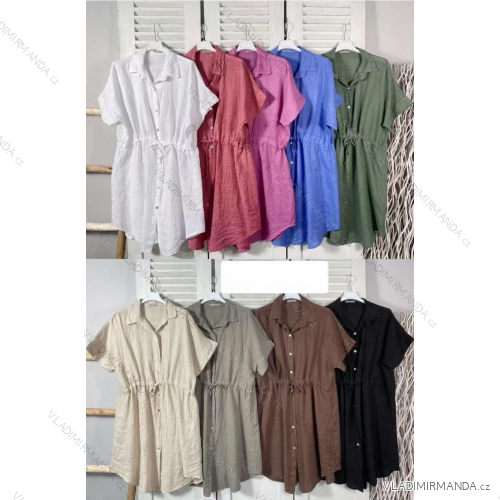 Kurzärmliges Sommer-Freizeitkleid für Damen (S/M/L EINHEITSGRÖSSE) ITALIAN FASHION IMWGB25022