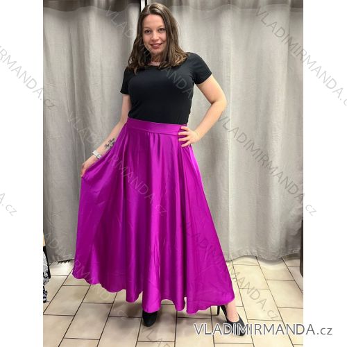Langer Satinrock für Damen (Einheitsgröße S/M/L) ITALIAN FASHION IM323026