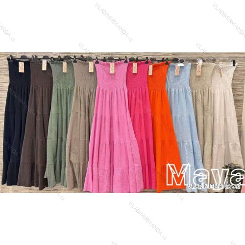 Langes Chiffon-Kurzarmkleid für Damen (S/M ONE SIZE) ITALIAN FASHION IMWGS231048