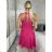 Šaty elegantní společenské na ramínka dámské (S/M ONE SIZE) ITALSKÁ MÓDA IM321608