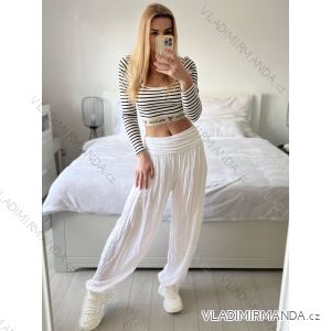 Kalhoty aladinky harémky dlouhé dámské (S/M/L ONE SIZE) ITALSKÁ MÓDA IMD21400