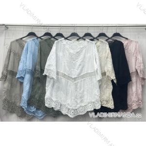 Tunika oversize dlouhý rukáv dámská (S/M ONE SIZE) ITALSKÁ MÓDA IMWGB23966