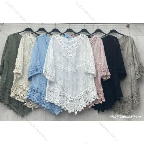 Tunika oversize dlouhý rukáv dámská (S/M ONE SIZE) ITALSKÁ MÓDA IMWGB23966