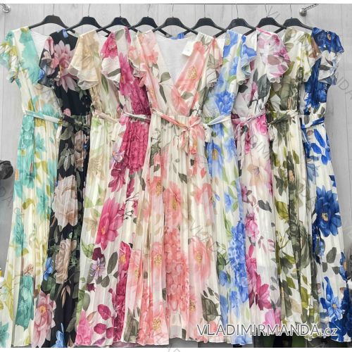 Kurzärmliges Sommer-Freizeitkleid für Damen (S/M/L EINHEITSGRÖSSE) ITALIAN FASHION IMWGB25022