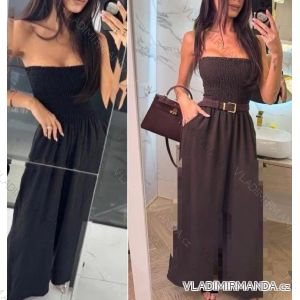 Langer eleganter Musselin-Overall Carmen über der Brust für Damen (S/M/L EINHEITSGRÖSSE) ITALIAN FASHION IMWCL251045