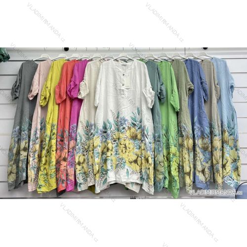 Langärmlige Baumwolltunika für Damen (S/M/L EINHEITSGRÖSSE) ITALIAN FASHION IMWCP25041