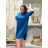 Kurzarmhemd Kleid Kleid (uni L-2XL) ITALIENISCH MODA IMS20002 beige