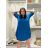 Kurzarmhemd Kleid Kleid (uni L-2XL) ITALIENISCH MODA IMS20002 modrá petrolejová 