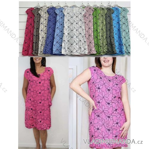 Kurzes Sommerkleid Kurzarm Damen übergroß (M - 3XL Einheitsgröße) ITALIAN FASHION IMWCL251069