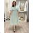 Langes Sommerkleid mit kurzen Ärmeln für Damen (S/M/L Einheitsgröße) ITALIAN FASHION IMC25197