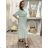 Langes Sommerkleid mit kurzen Ärmeln für Damen (S/M/L Einheitsgröße) ITALIAN FASHION IMC25197